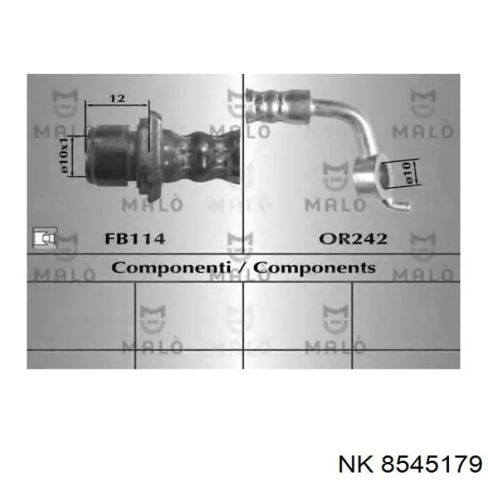 Шланг гальмівний задній, лівий NK 8545179 ціна, від 14.88 USD