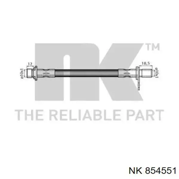 Шланг гальмівний задній, лівий 854551 NK