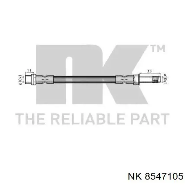 Шланг гальмівний задній NK 8547105 ціна, від 6.49 USD