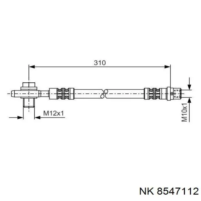 Шланг гальмівний задній 8547112 NK
