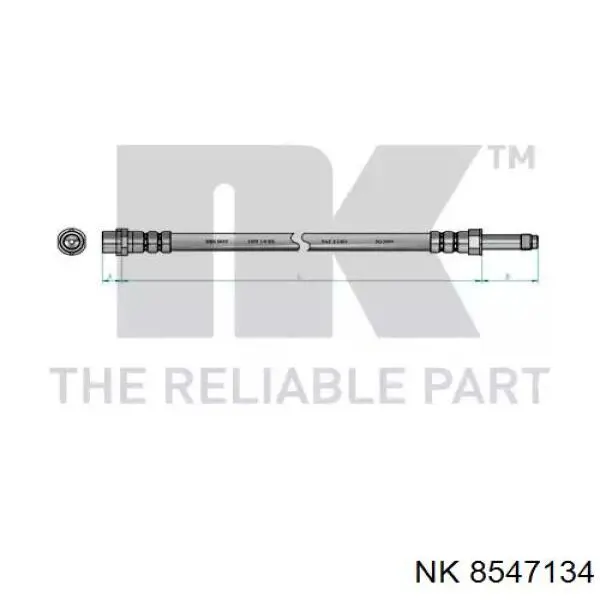 Шланг гальмівний передній 8547134 NK
