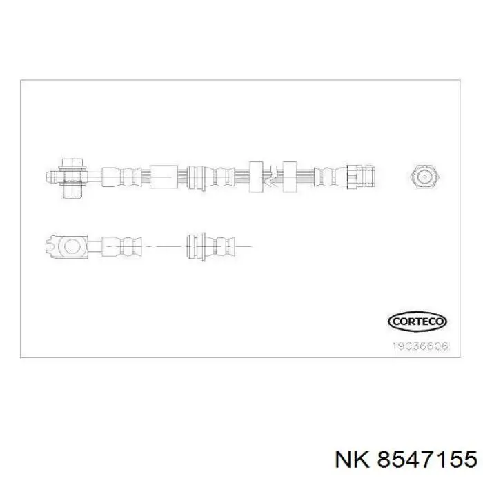 Шланг гальмівний передній NK 8547155