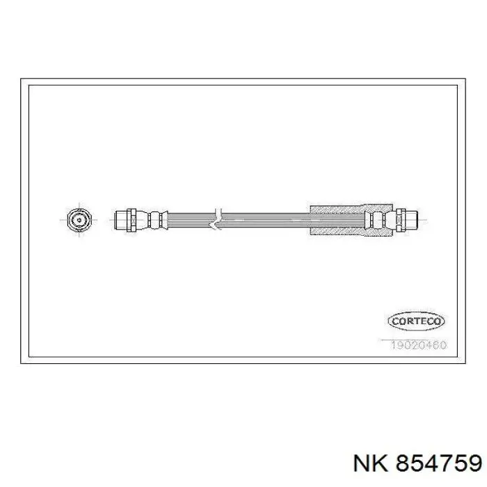 Шланг гальмівний передній NK 854759 ціна, від 4.81 USD
