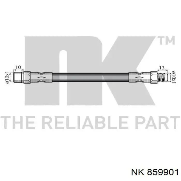 Шланг гальмівний задній NK 859901 ціна, від 5.05 USD
