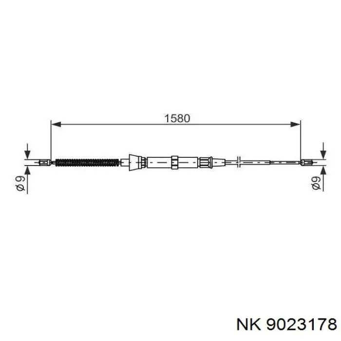 Трос ручного гальма задній, правий/лівий NK 9023178 ціна, від 15.54 USD