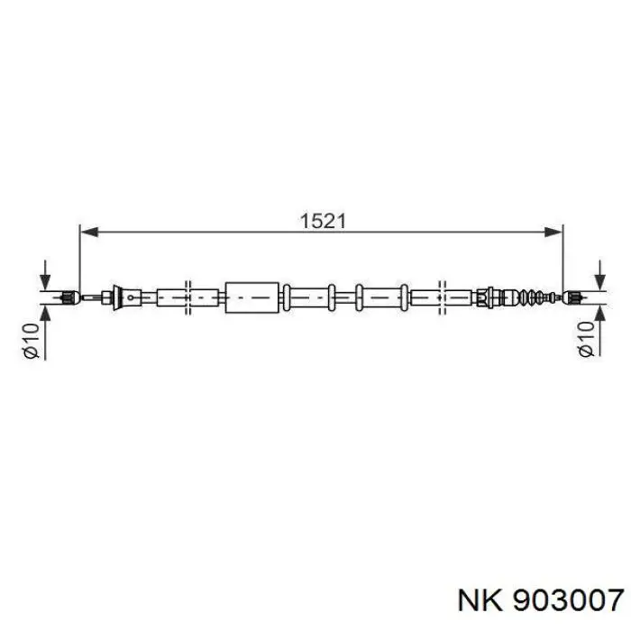 903007 NK трос ручного гальма задній, лівий