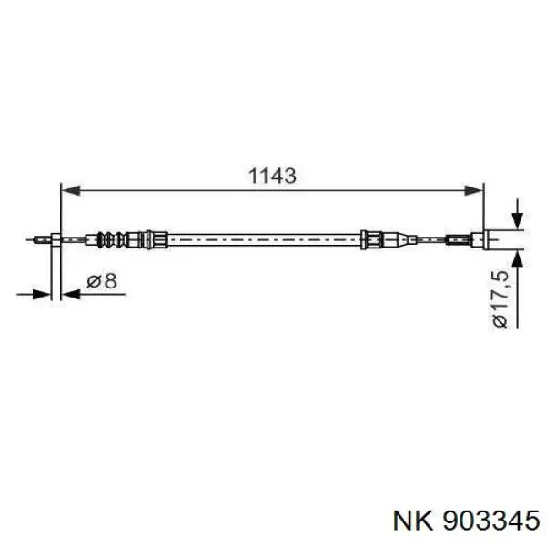 Купити K10801 ABS Трос ручного гальма передній