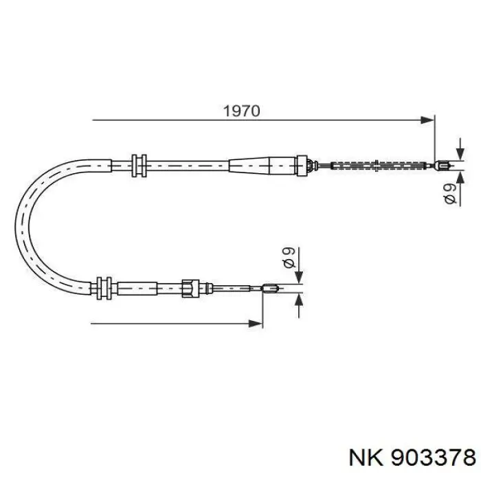 Купити 8AS355667511 HELLA Трос ручного гальма задній, правий/лівий