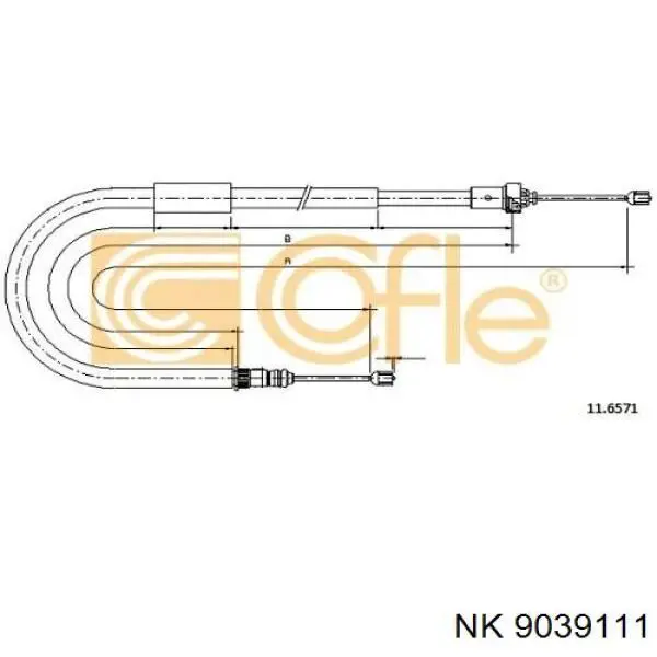 Трос стоянкового гальма задній правий NK 9039111 ціна, від 11.50 USD