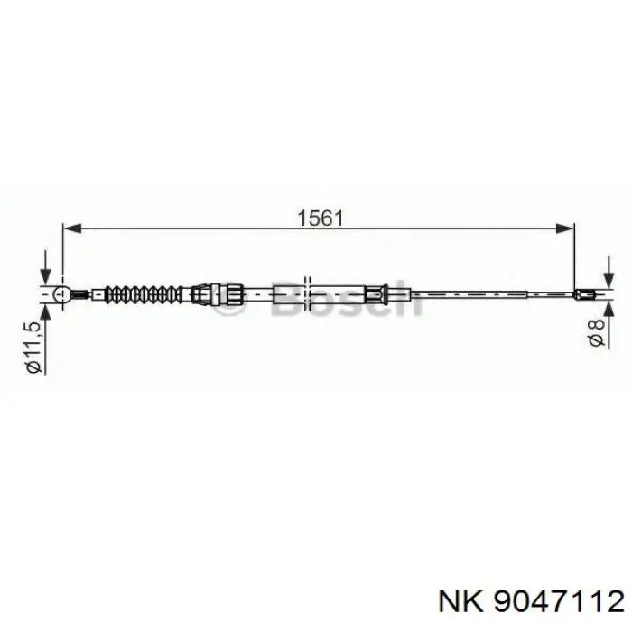 Трос ручного гальма задній, правий/лівий NK 9047112 ціна, від 12.07 USD