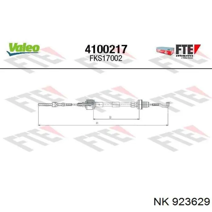 Трос зчеплення NK 923629 ціна, від 7.61 USD