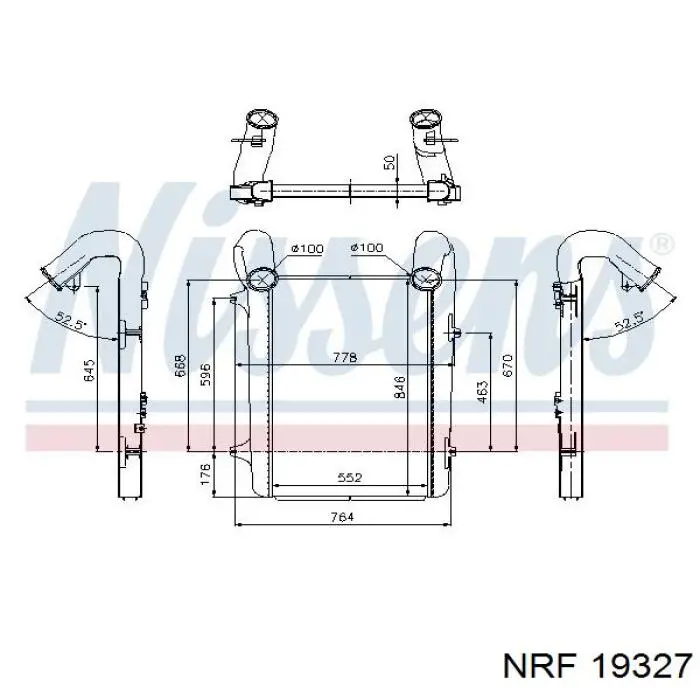 19327 NRF стільники (серцевина радіатора інтеркулера)