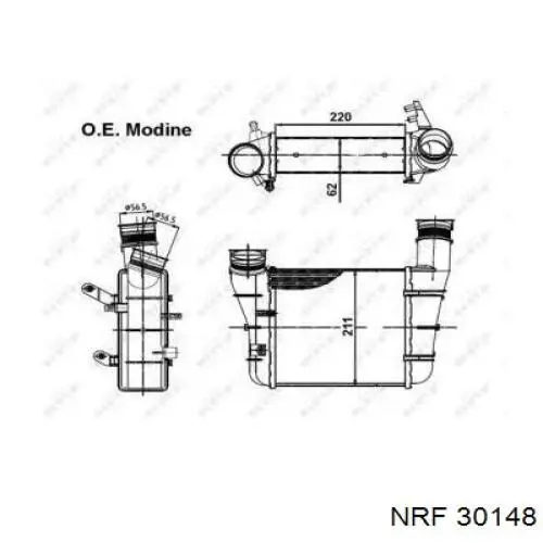 Радіатор інтеркулера NRF 30148