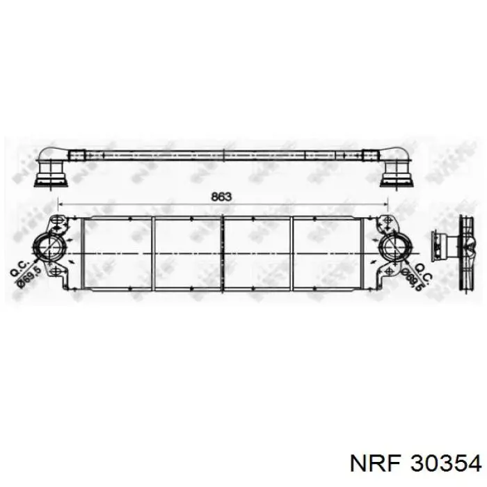 Система охолодження наддувочного повітря NRF 30354 ціна, від 114.24 USD
