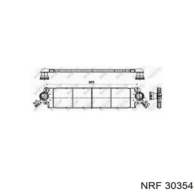 Купити 30354 NRF Радіатор интеркуллера
