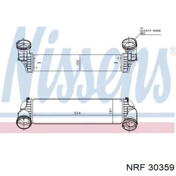 Система охолодження наддувочного повітря NRF 30359 ціна, від 139.00 USD