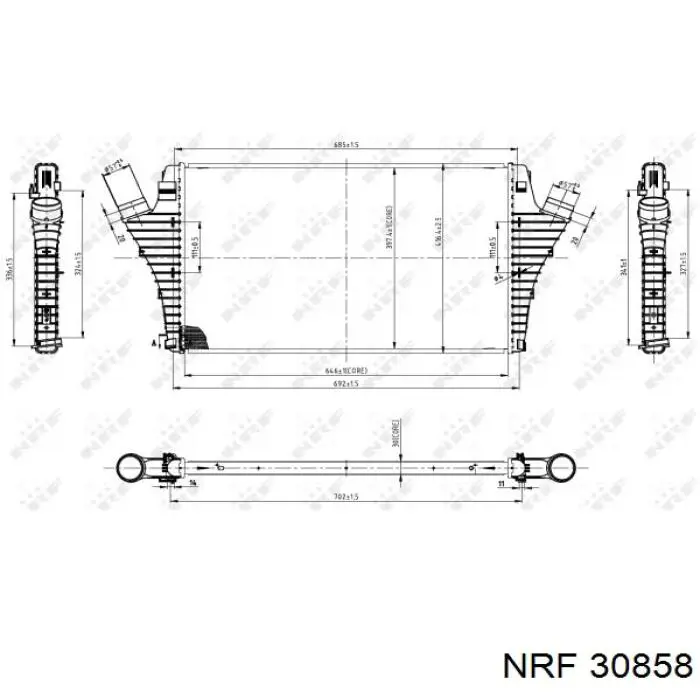 Радіатор интеркуллера 30858 NRF