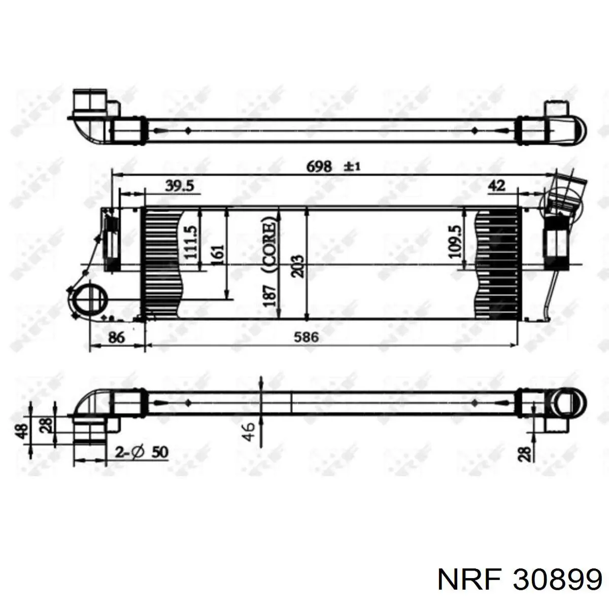 Купити 30899 NRF Радіатор интеркуллера
