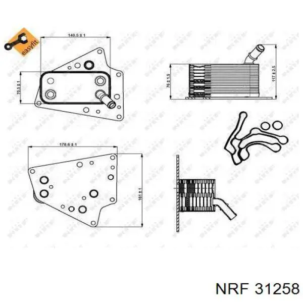31258 NRF радіатор масляний (холодильник, під фільтром)