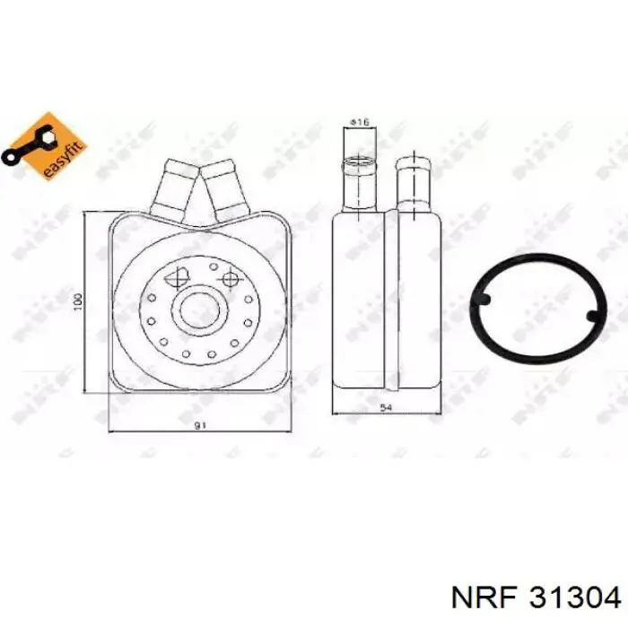 31304 NRF радіатор масляний (холодильник, під фільтром)