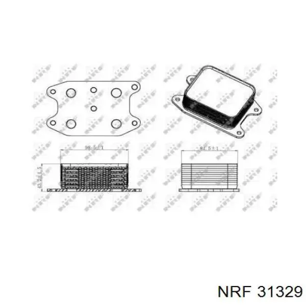 Радіатор масляний (холодильник), під фільтром 31329 NRF