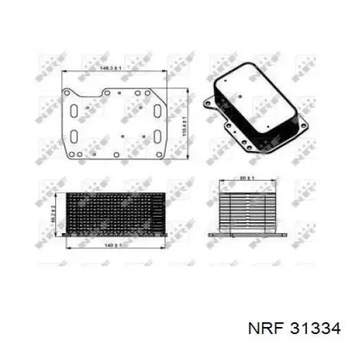 31334 NRF радіатор масляний (холодильник, під фільтром)