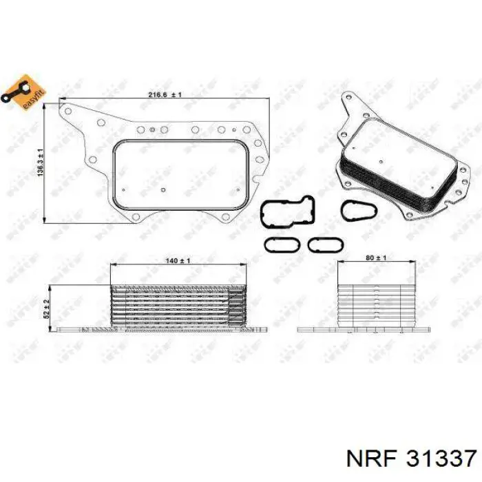 31337 NRF радіатор масляний (холодильник, під фільтром)