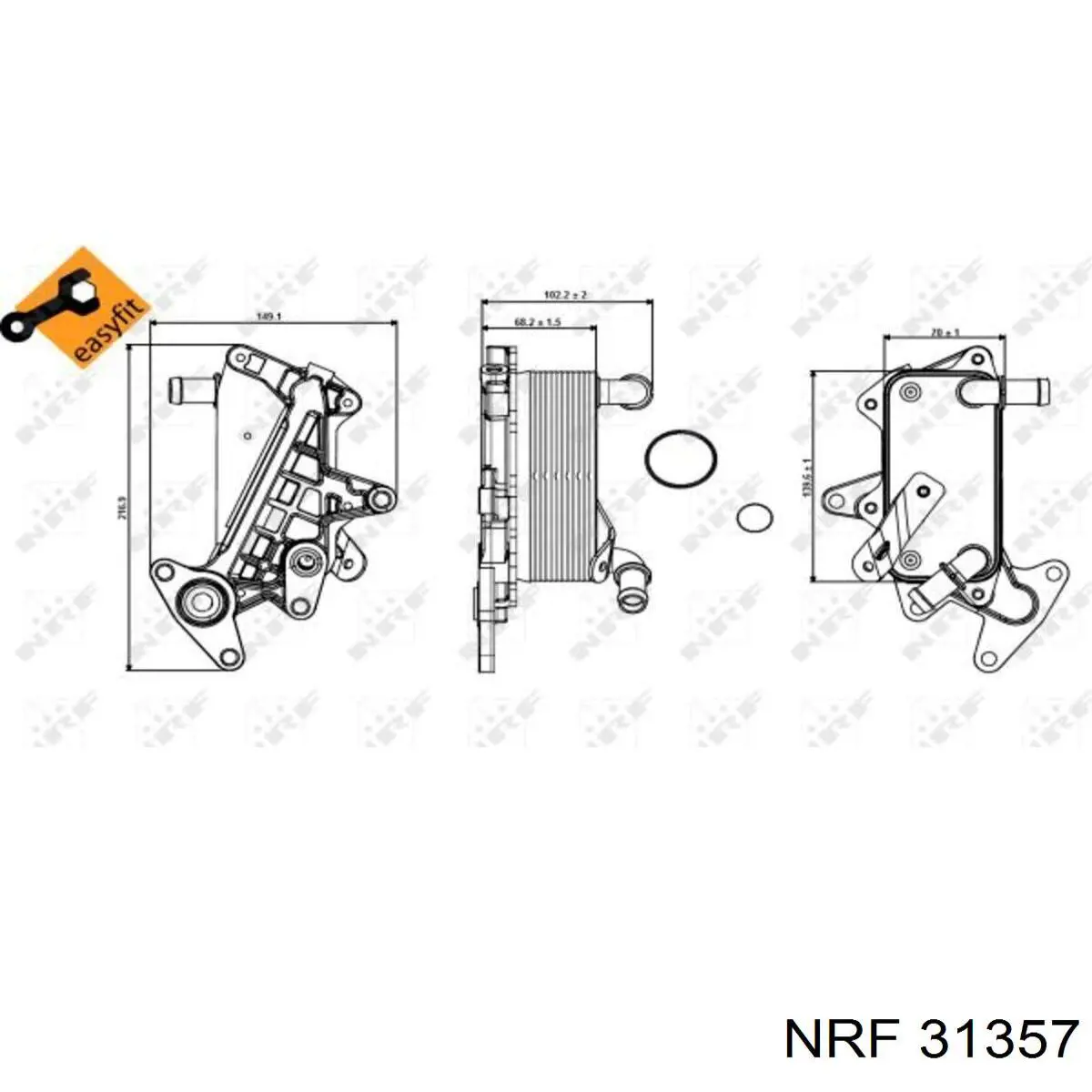 Радіатор охолодження, АКПП 31357 NRF