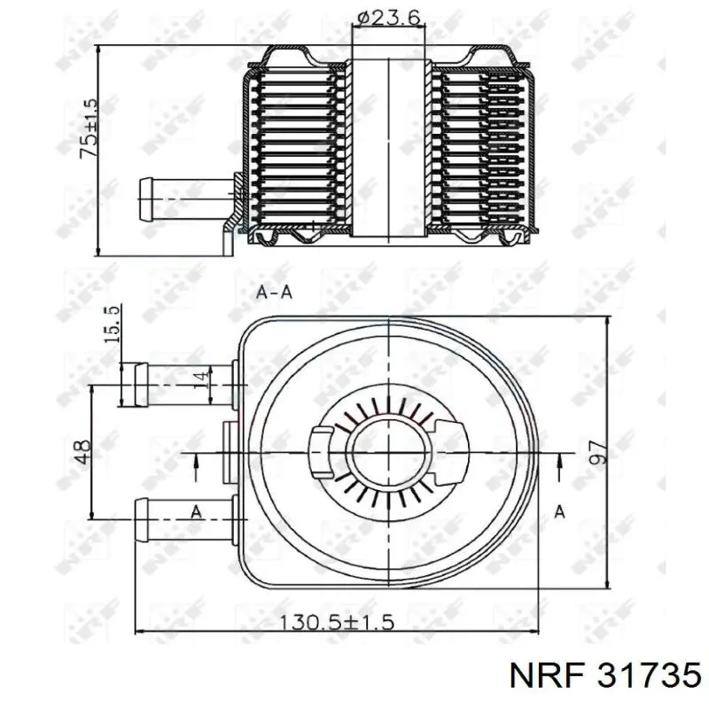 31735 NRF Радіатор масляний (холодильник), під фільтром