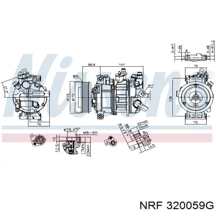 Компресор системи кондиціювання NRF 320059G ціна, від 240.71 USD