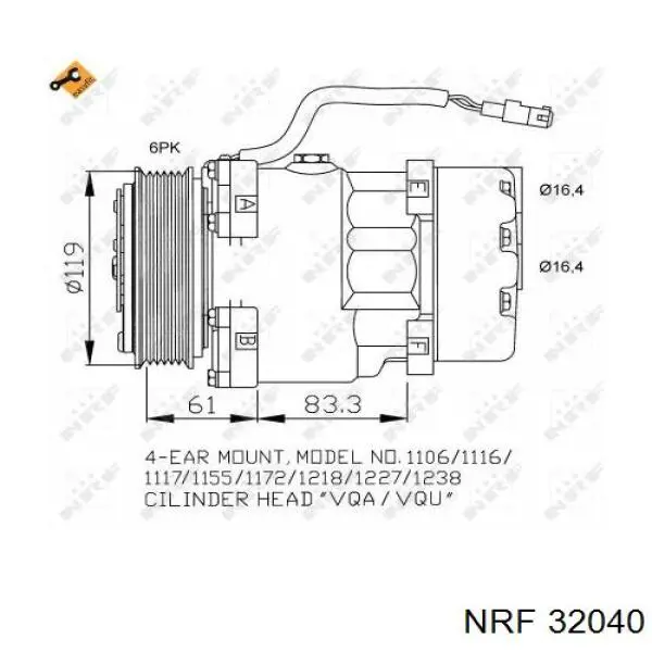 32040 NRF компресор кондиціонера