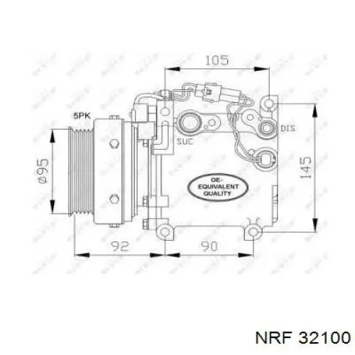 Компресор системи кондиціювання NRF 32100 ціна, від 146.44 USD