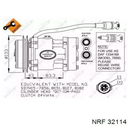 Компресор кондиціонера 32114 NRF