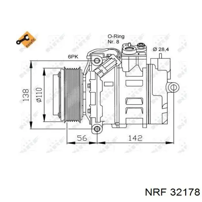 Купити 32178 NRF Компресор кліматичної установки