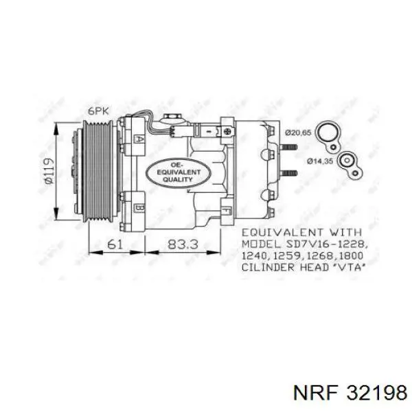 Компресор системи кондиціювання Fiat/Alfa/Lancia 71789736 ціна, від 223.81 USD
