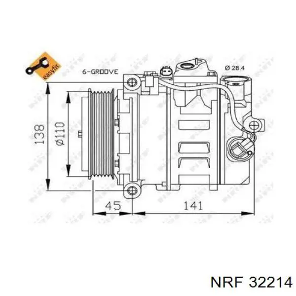 Компресор системи кондиціювання NRF 32214 ціна, від 241.89 USD