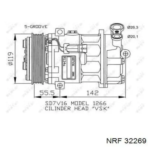 Компресор системи кондиціювання Opel R1580063 ціна, від 234.29 USD