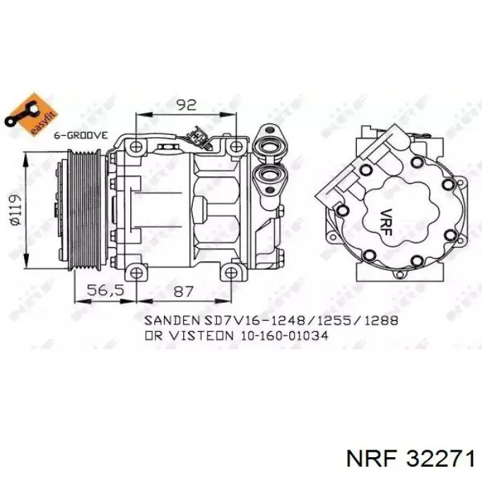Компресор системи кондиціювання Volvo 4065795 ціна, від 141.38 USD