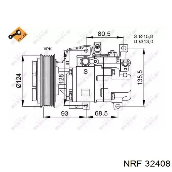 Купити 32408 NRF Компресор кліматичної установки