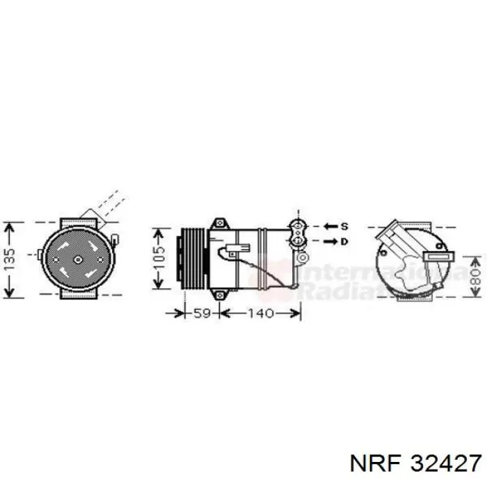 Компресор системи кондиціювання NRF 32427 ціна, від 150.06 USD