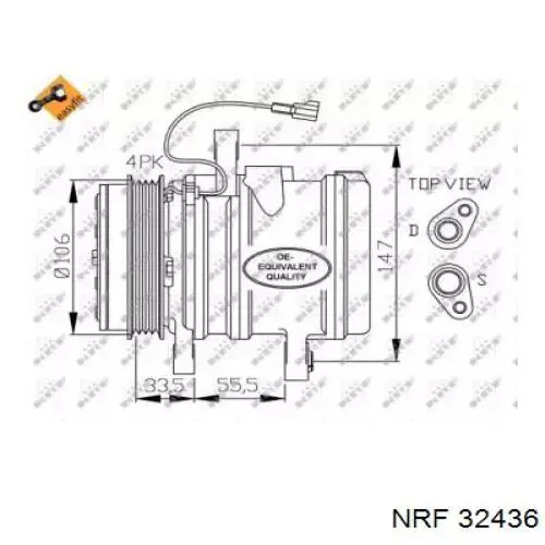 Купити 32436 NRF Компресор кліматичної установки