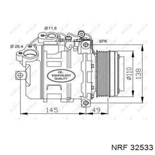 Компресор системи кондиціювання NRF 32533 ціна, від 143.42 USD