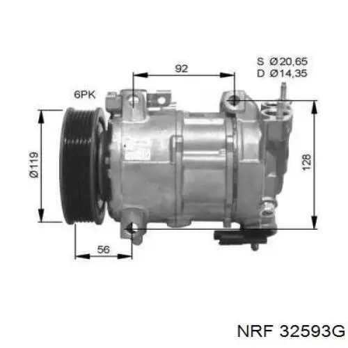 Компресор кондиціонера 32593G NRF