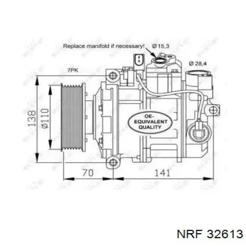 Компресор системи кондиціювання NRF 32613 ціна, від 309.61 USD