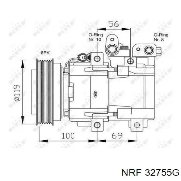 Компресор кондиціонера 32755G NRF