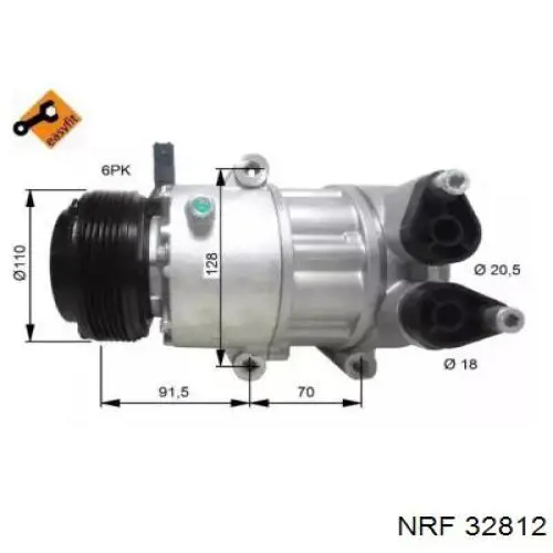 Компресор системи кондиціювання NRF 32812 ціна, від 183.79 USD