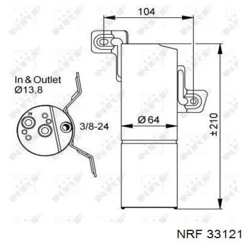 Ресивер-осушувач кондиціонера NRF 33121 ціна, від 11.41 USD