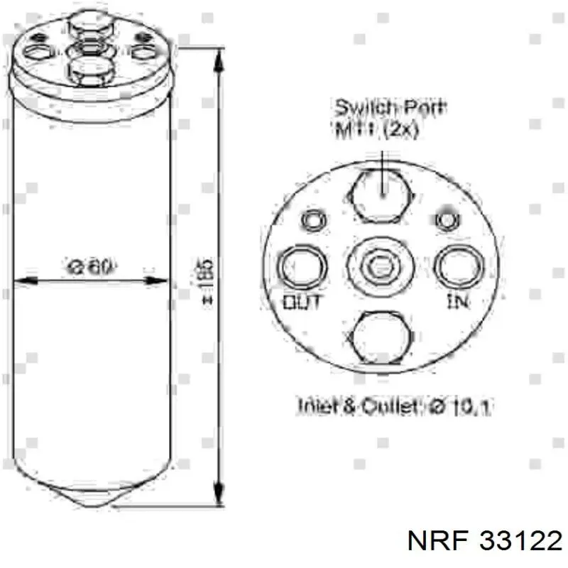 33122 NRF ресивер-осушувач кондиціонера