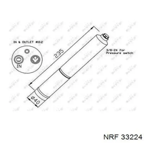 Купити 33224 NRF Ресивер-осушувач кондиціонера