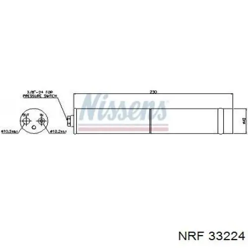 Ресивер-осушувач кондиціонера NRF 33224 ціна, від 14.51 USD